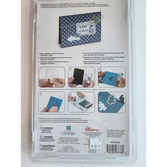 Sizzix Framelits Dies 7/Pkg With Clear Stamps By Echo Park-All About A Boy B19 - Picture 2 of 5